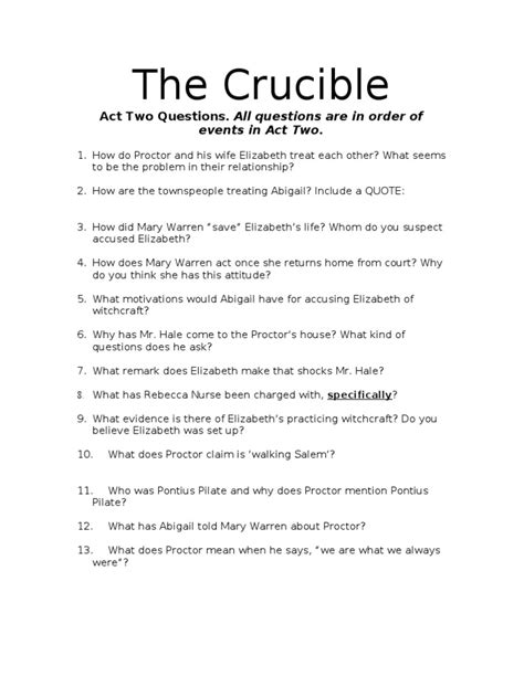 The Crucible Act 2 Questions And Answers Pdf