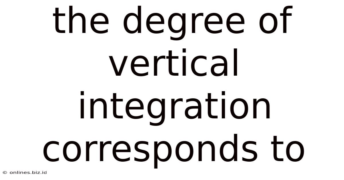 The Degree Of Vertical Integration Corresponds To