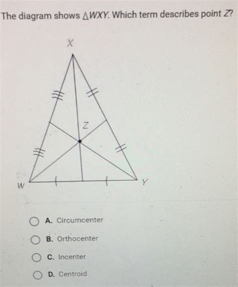 The Diagram Shows Wxy Which Term Describes Point Z