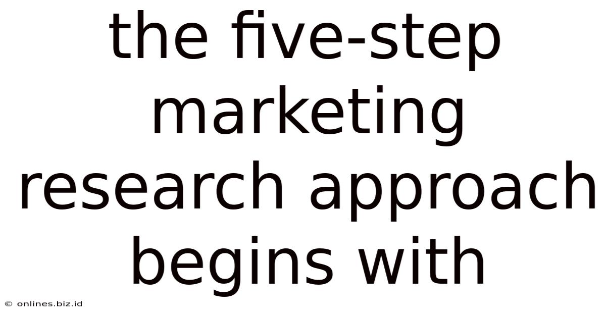 The Five-step Marketing Research Approach Begins With