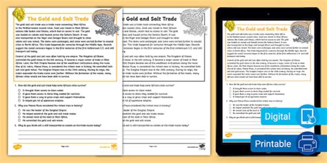 The Gold And Salt Trade Answer Key