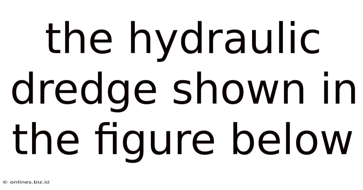 The Hydraulic Dredge Shown In The Figure Below