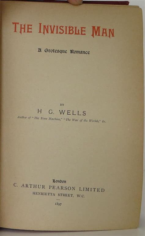 The Invisible Man Hg Wells Notes