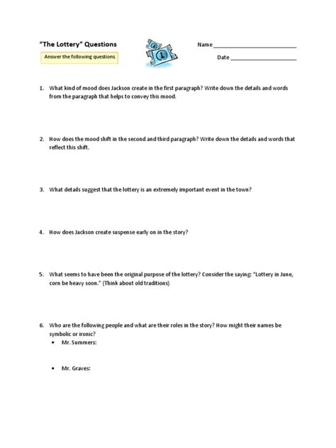 The Lottery Commonlit Answer Key Pdf