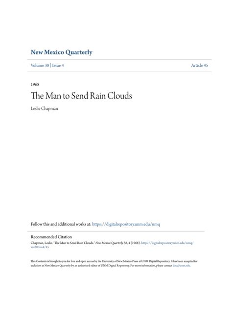 The Man To Send Rain Clouds Pdf