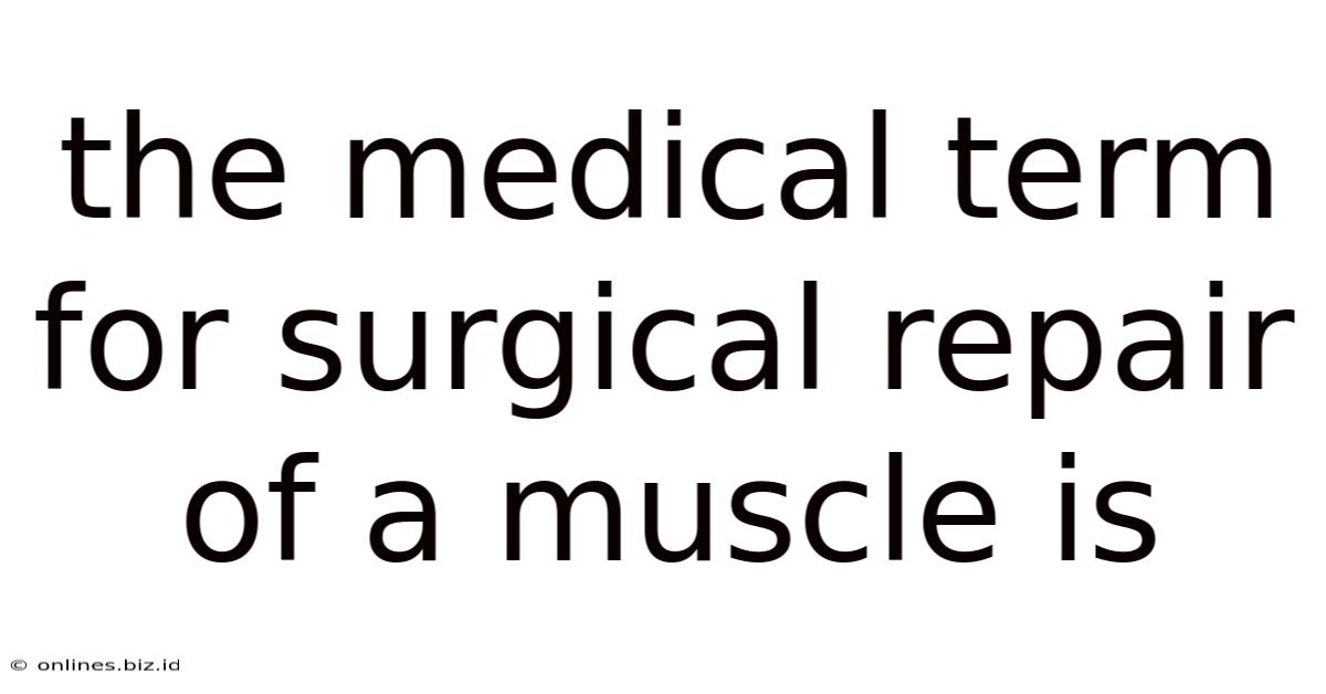 The Medical Term For Surgical Repair Of A Muscle Is