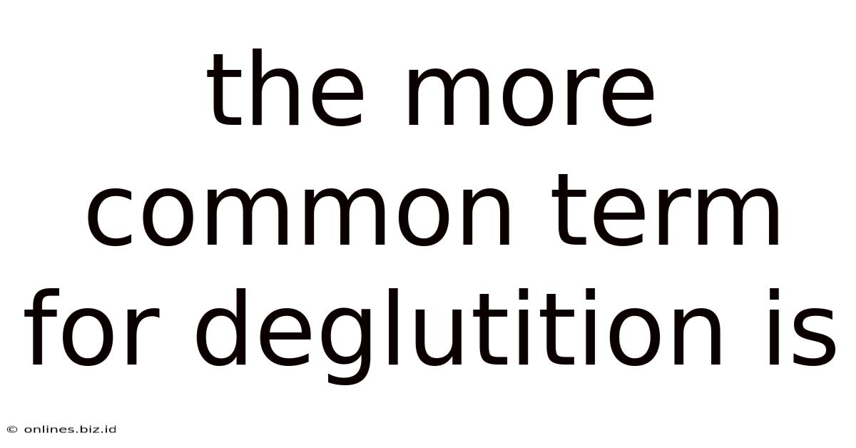 The More Common Term For Deglutition Is