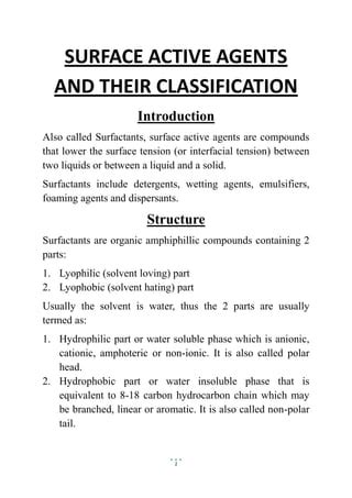 The Oil-loving Part Of A Surface Active Agent Is Called: