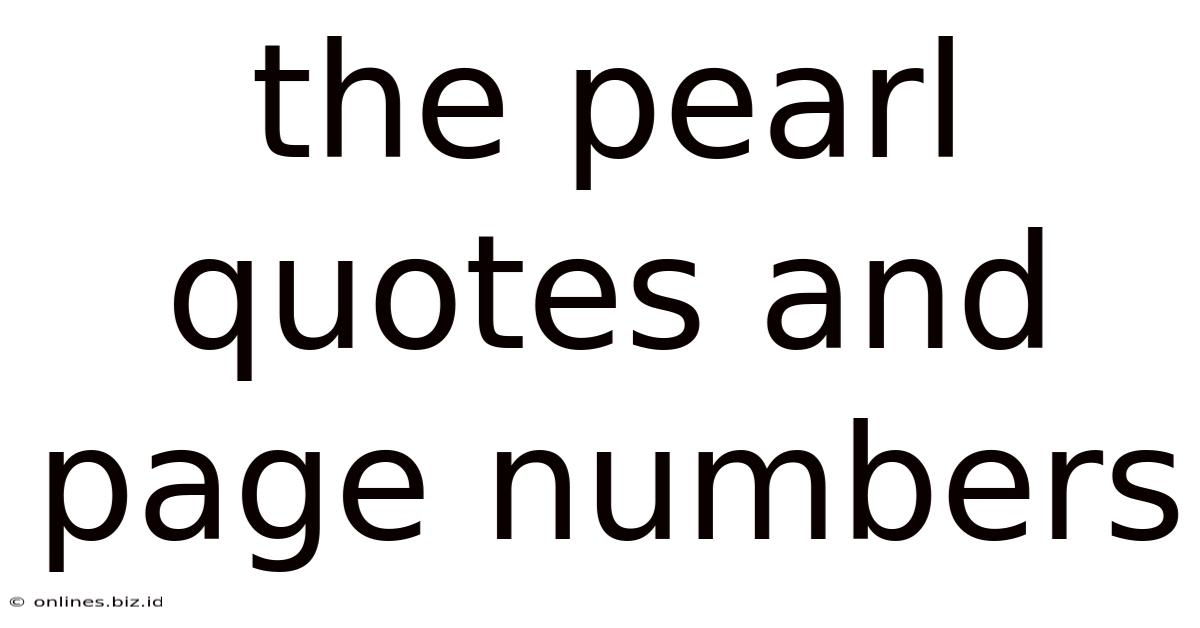 The Pearl Quotes And Page Numbers