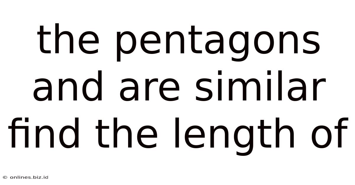 The Pentagons And Are Similar Find The Length Of