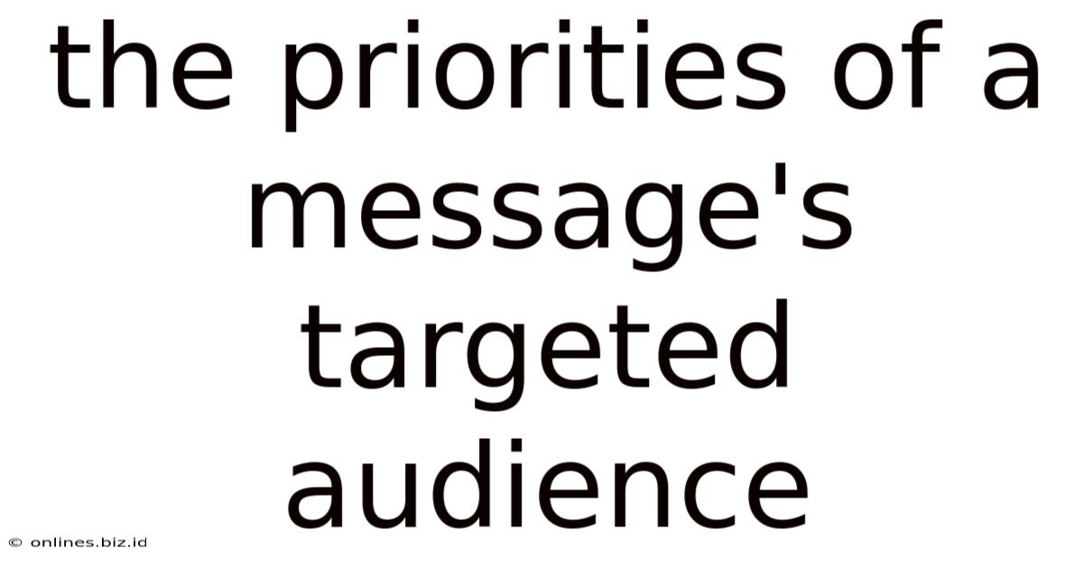 The Priorities Of A Message's Targeted Audience