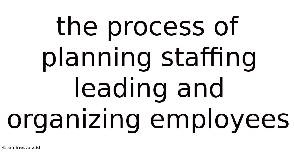 The Process Of Planning Staffing Leading And Organizing Employees
