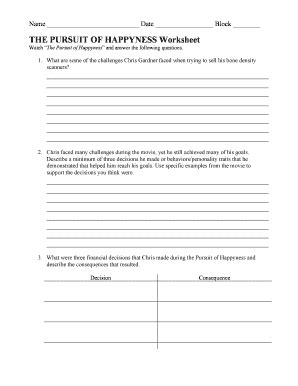 The Pursuit Of Happyness Worksheet Answers