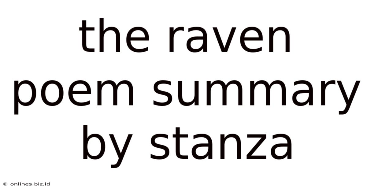 The Raven Poem Summary By Stanza