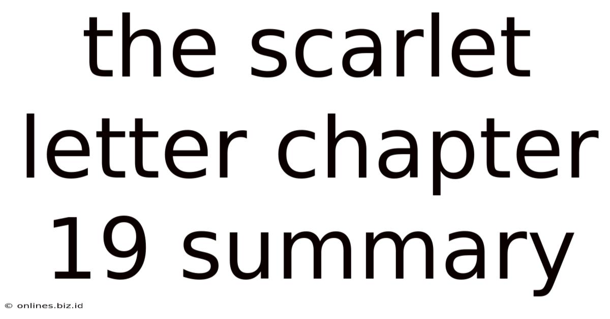 The Scarlet Letter Chapter 19 Summary