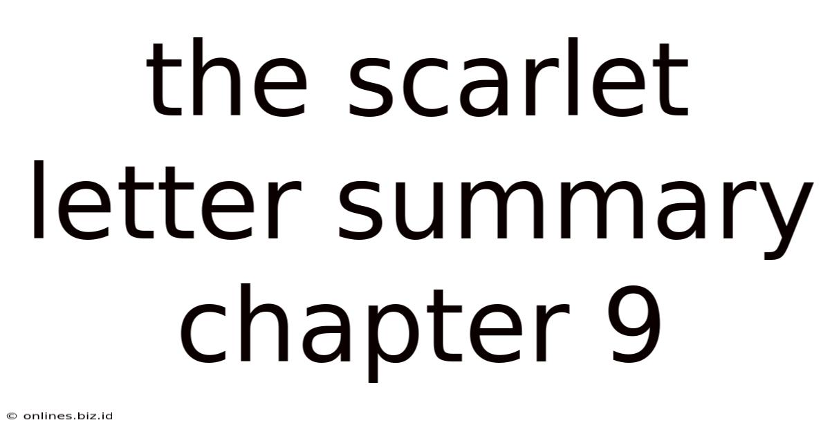 The Scarlet Letter Summary Chapter 9