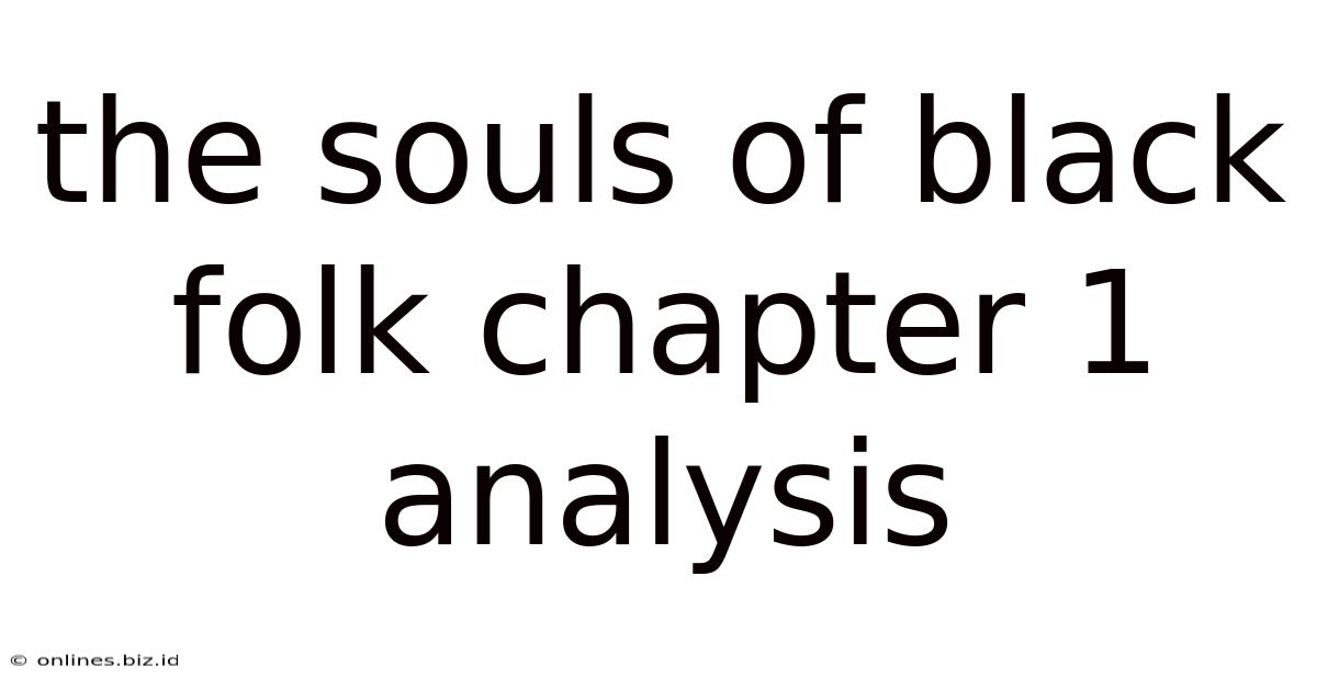 The Souls Of Black Folk Chapter 1 Analysis