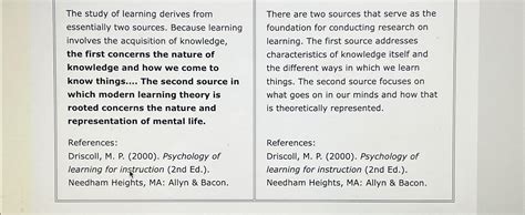 The Study Of Learning Derives From Essentially Two Sources