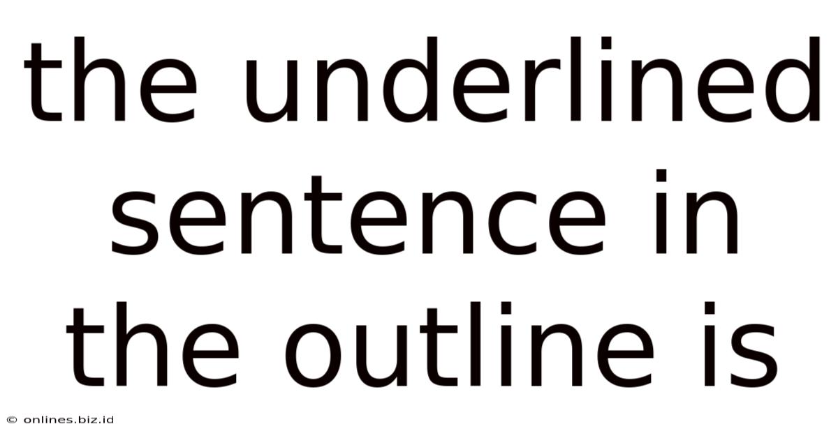 The Underlined Sentence In The Outline Is