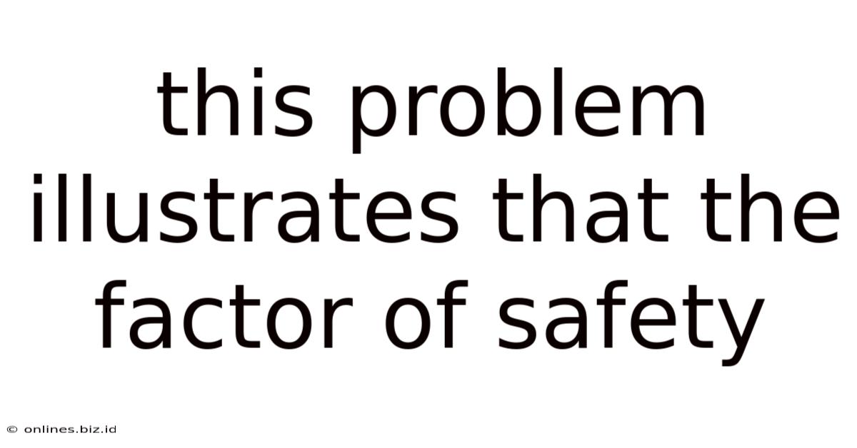 This Problem Illustrates That The Factor Of Safety