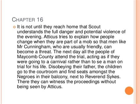 To Kill A Mockingbird Chapter 18 Summary