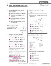 Topic 2 Assessment Form B Answer Key