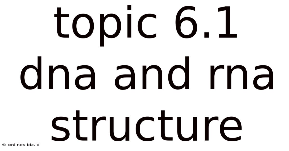 Topic 6.1 Dna And Rna Structure