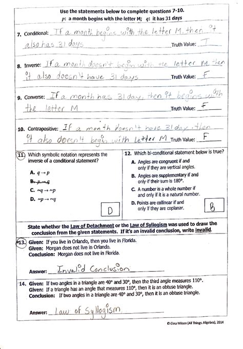 Unit 2 Test Study Guide Logic And Proof