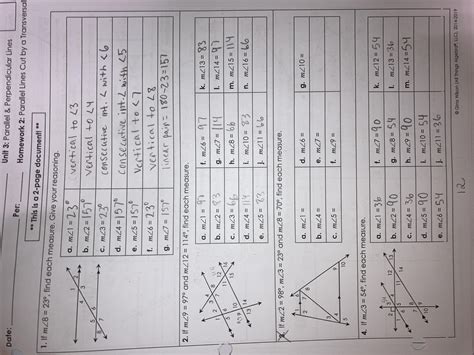 Unit 3 Parallel And Perpendicular Lines Homework 2