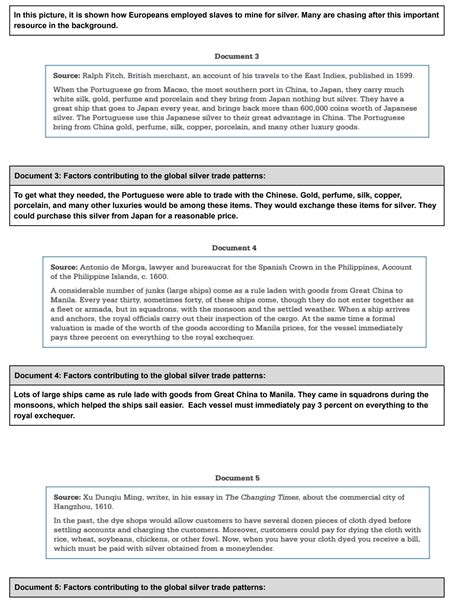 Unit 4 Silver Trade Dbq Skills Practice