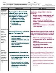 Unit 5 Land Empires Reform And Modernization