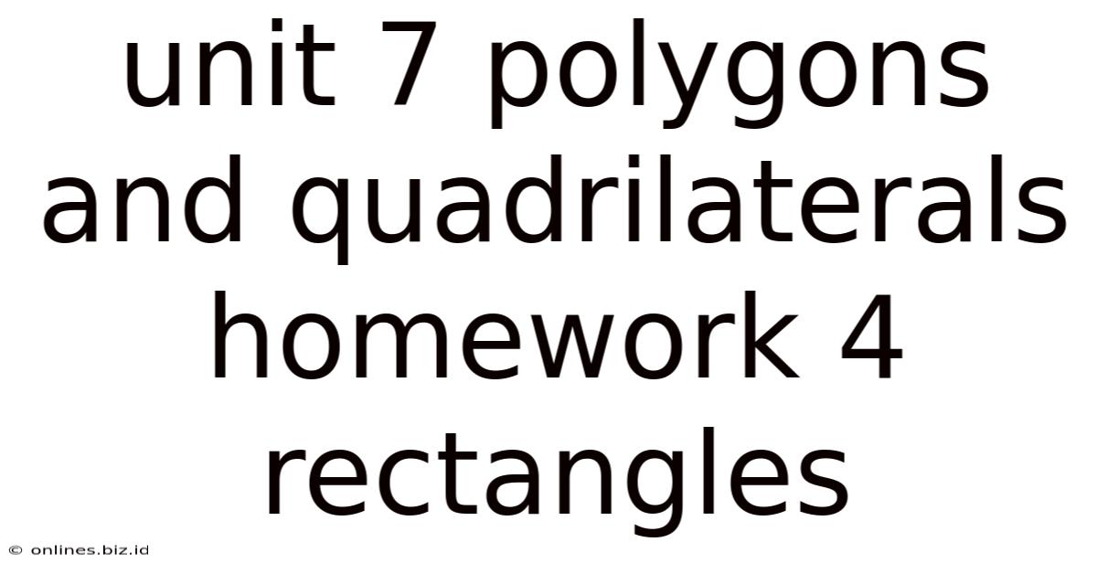 Unit 7 Polygons And Quadrilaterals Homework 4 Rectangles