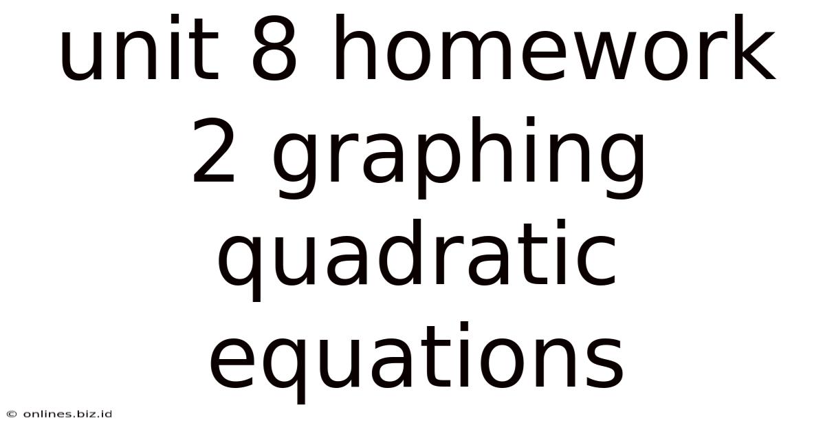 Unit 8 Homework 2 Graphing Quadratic Equations