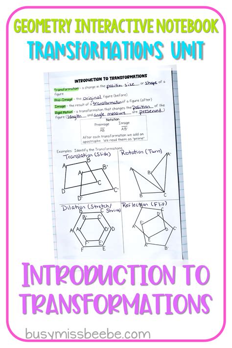 Unit Activity Introduction To Geometry And Transformations