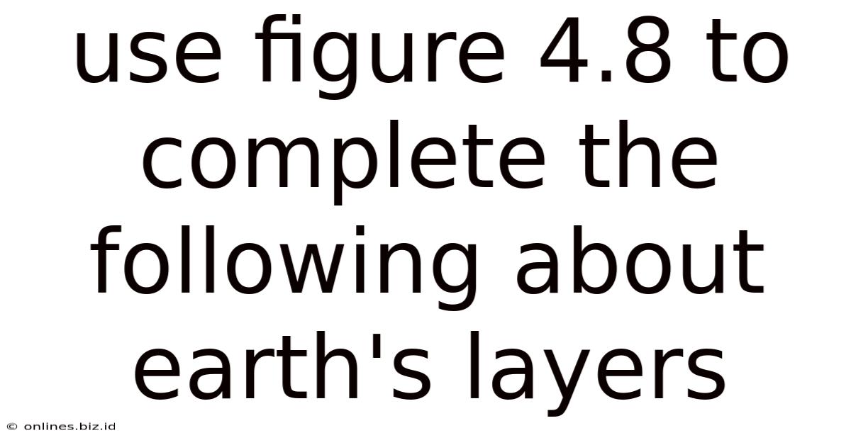 Use Figure 4.8 To Complete The Following About Earth's Layers