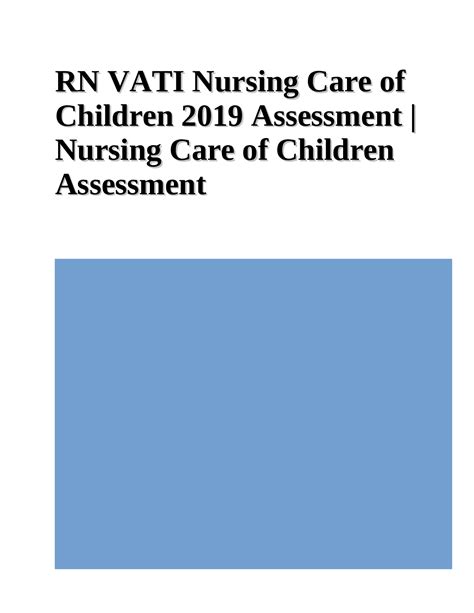 Vati Nursing Care Of Children Assessment