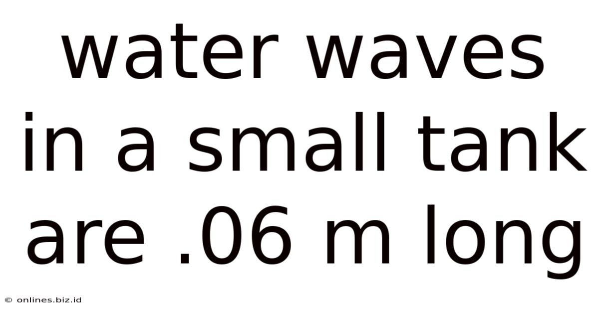 Water Waves In A Small Tank Are .06 M Long