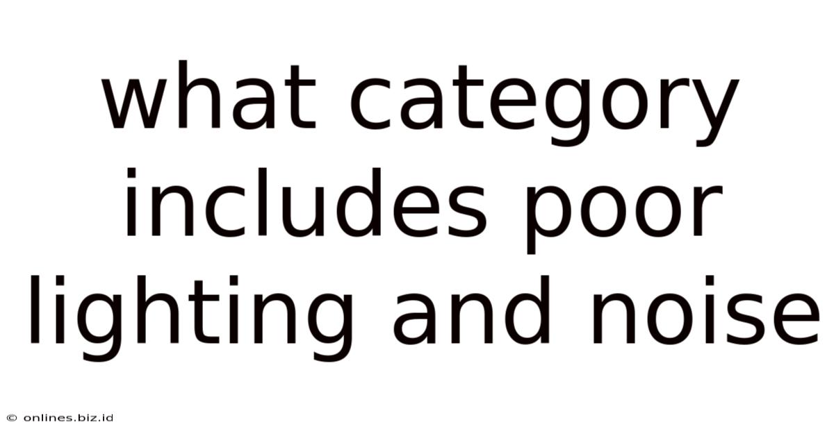 What Category Includes Poor Lighting And Noise