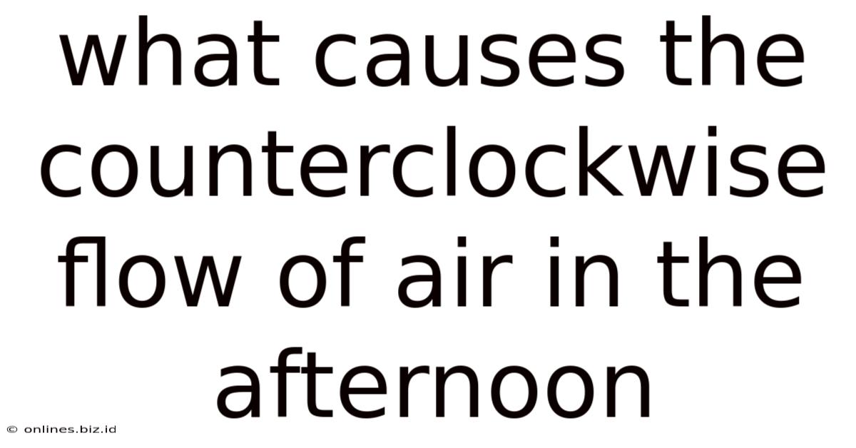 What Causes The Counterclockwise Flow Of Air In The Afternoon