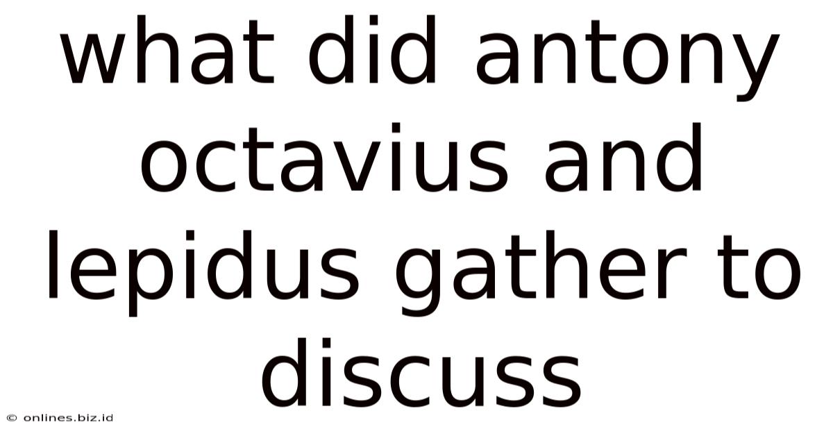 What Did Antony Octavius And Lepidus Gather To Discuss
