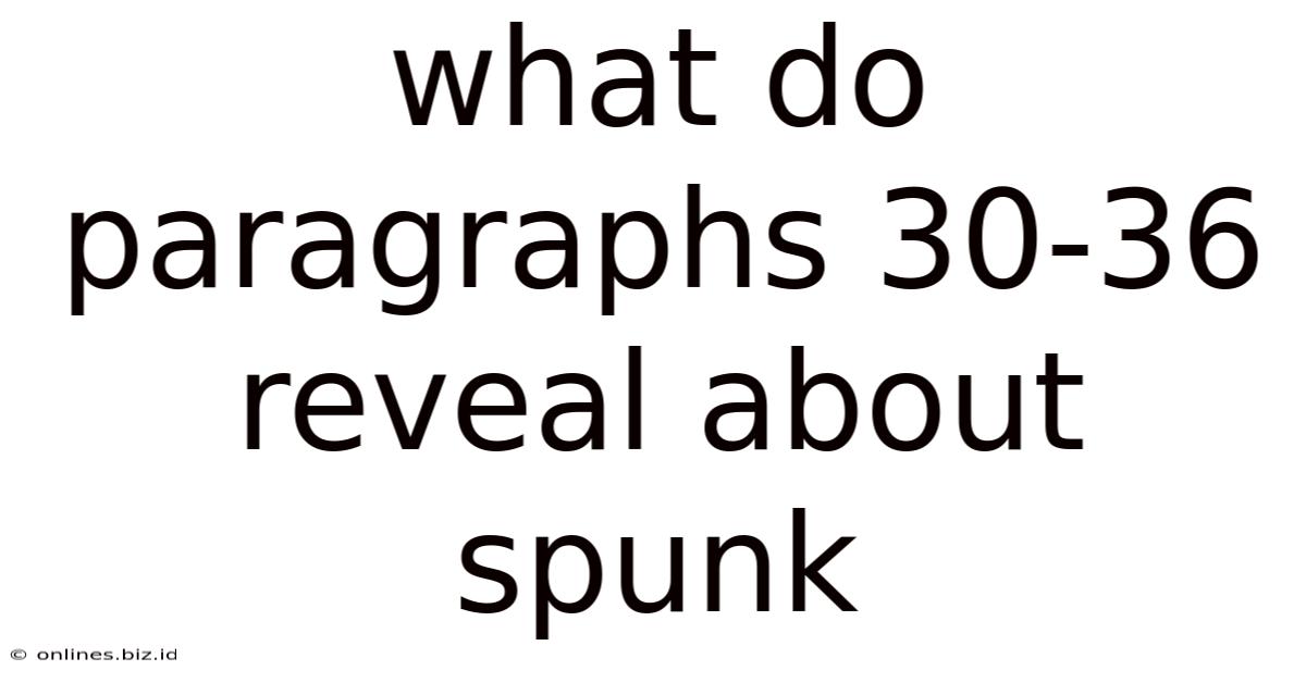 What Do Paragraphs 30-36 Reveal About Spunk