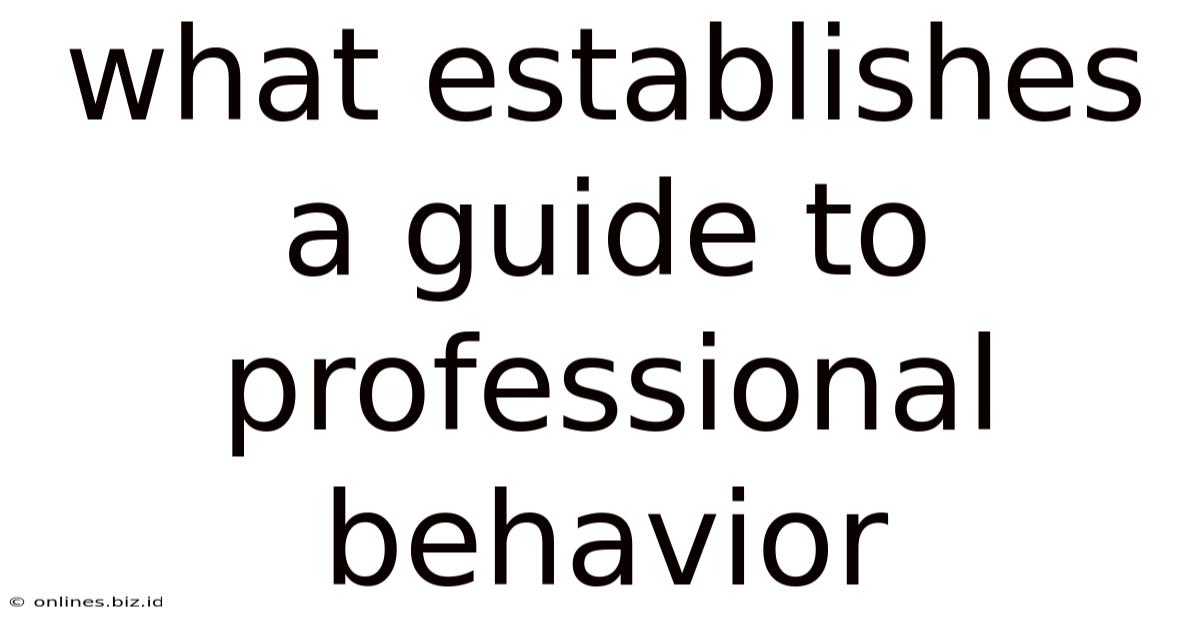What Establishes A Guide To Professional Behavior