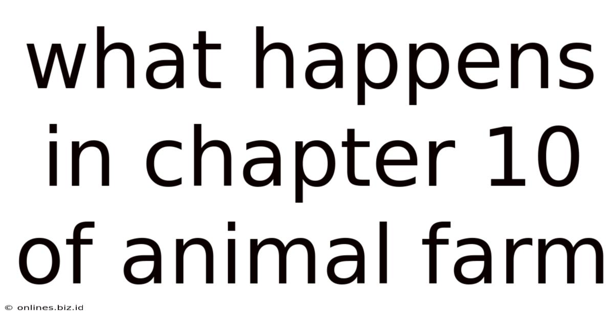 What Happens In Chapter 10 Of Animal Farm