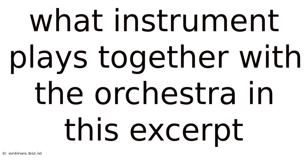 What Instrument Plays Together With The Orchestra In This Excerpt
