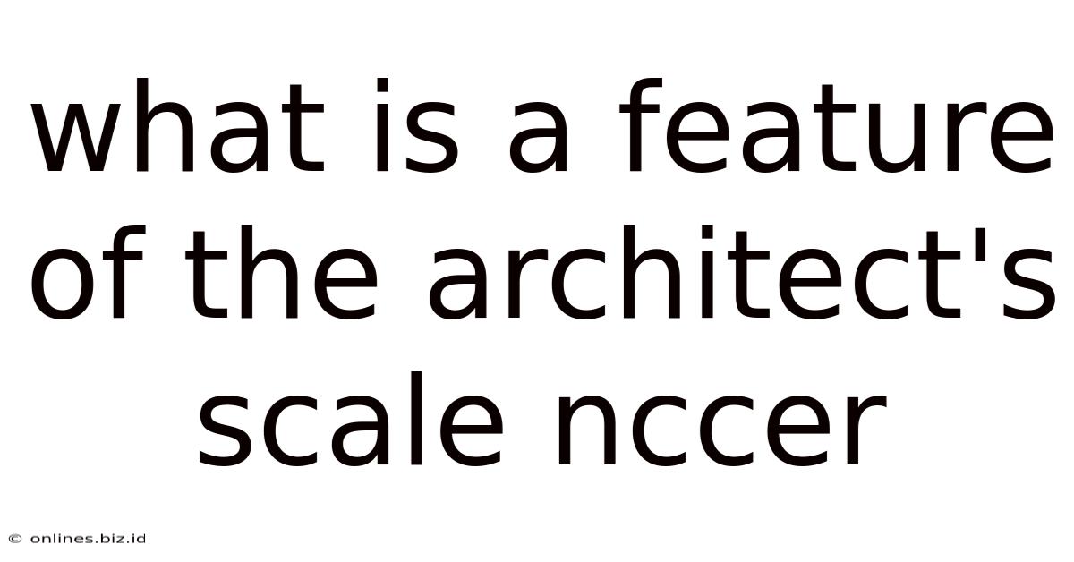 What Is A Feature Of The Architect's Scale Nccer