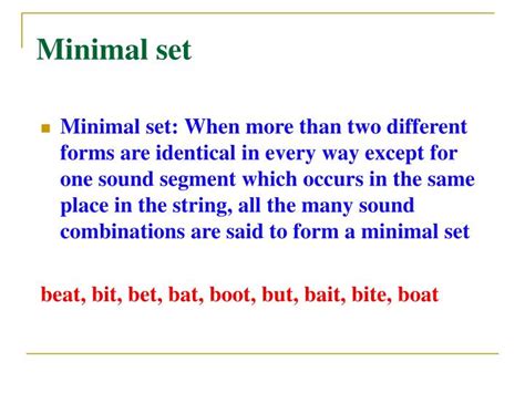 What Is A Minimal Set In Linguistics