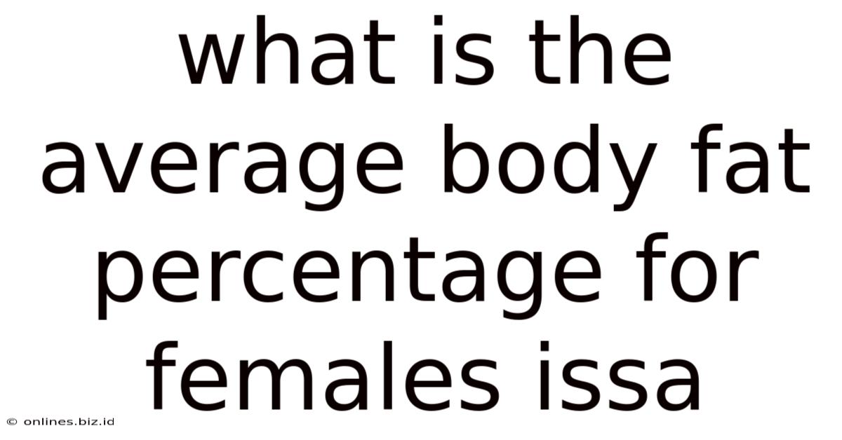 What Is The Average Body Fat Percentage For Females Issa
