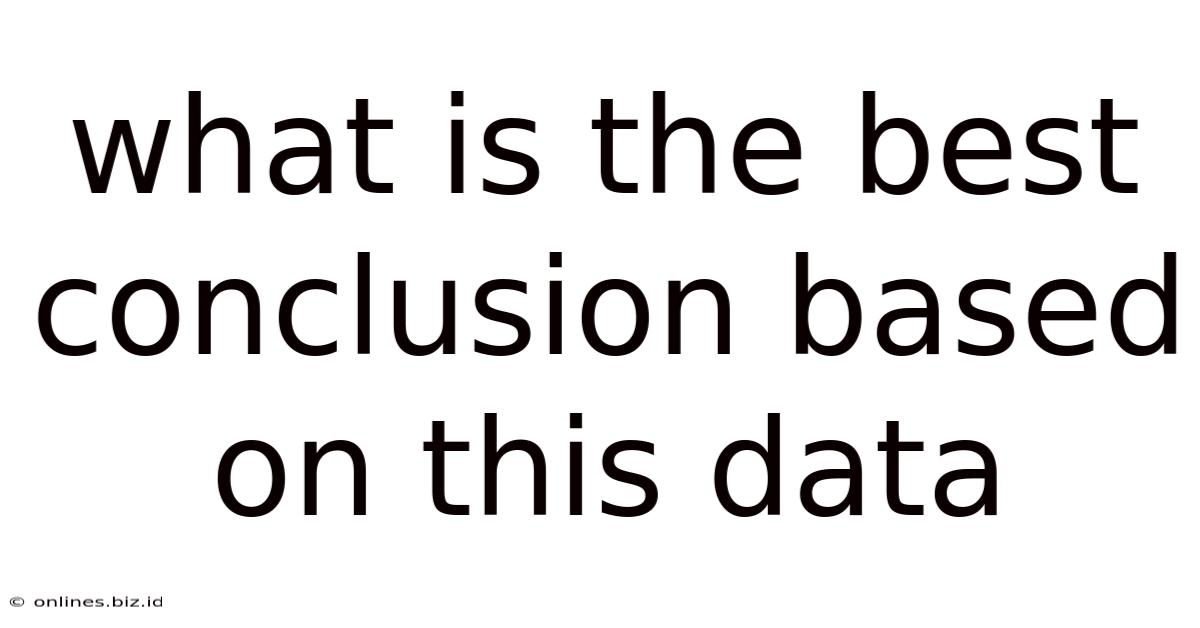 What Is The Best Conclusion Based On This Data