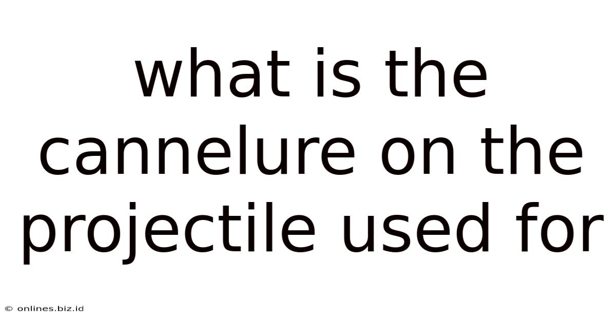 What Is The Cannelure On The Projectile Used For