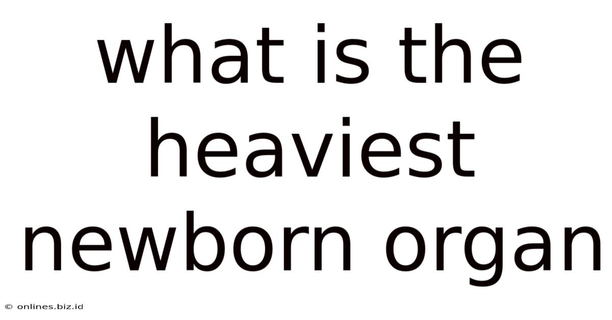 What Is The Heaviest Newborn Organ